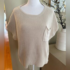 Sincerely Jules Cream Knit Pullover Sweater with Pocket